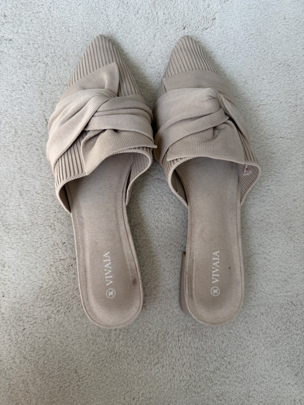 Vivaia Yaffa Women's Almond Knot-Front Pointed Toe Mules sandals 40